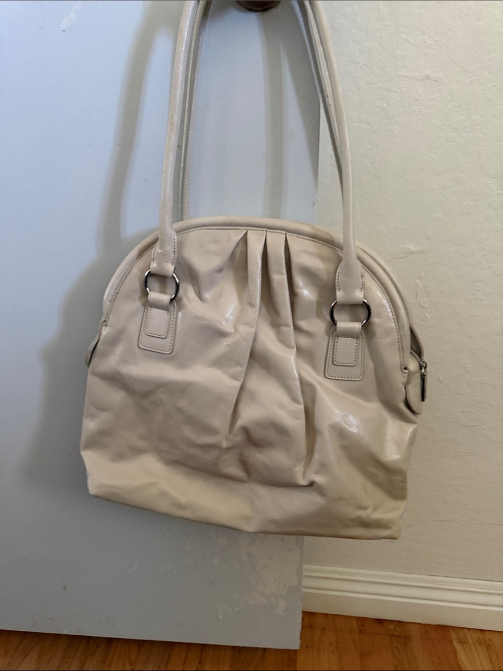Hobo brand: Classic Cream Pleated Shoulder Bag - Women